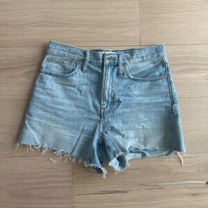 Madewell high waisted light wash jean shorts